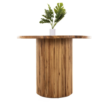 Dining Table Drema1 Hm9895 Solid Teak Wood Φ100x80hcm.- 3cm.tabletop