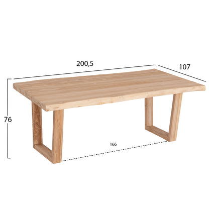 Dining Table Leopold Hm9933.02 Solid Teak Wood-light Natural Color 200,5x107x76hcm.