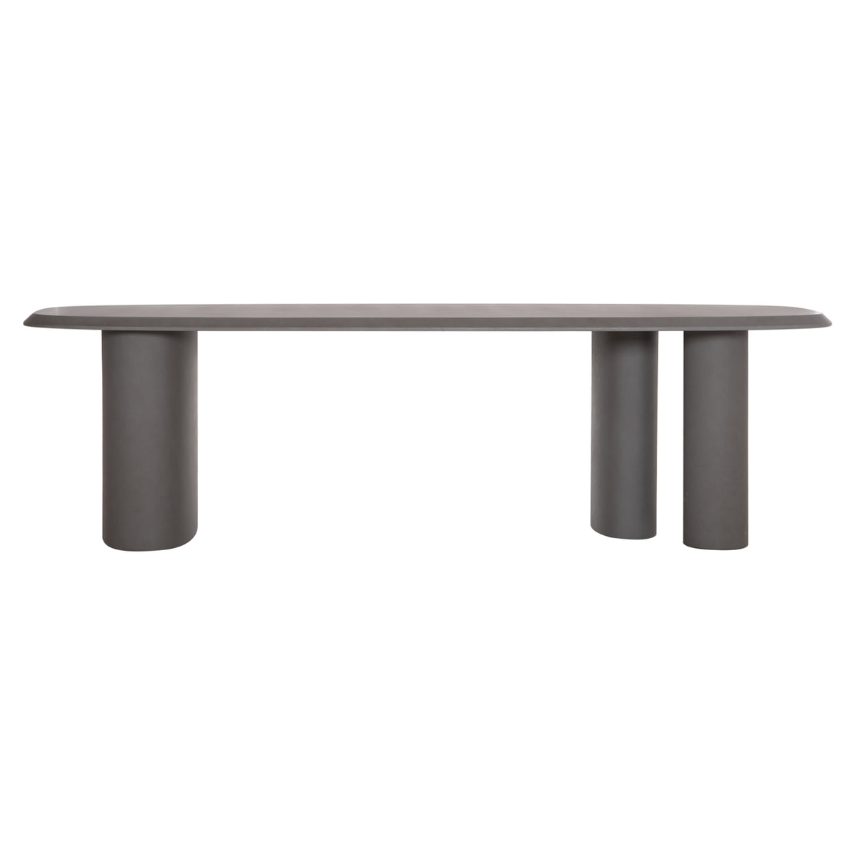 Dining Table Oval Glen Hm6598.01 Fiber Cement In Grey 260x95x75hcm