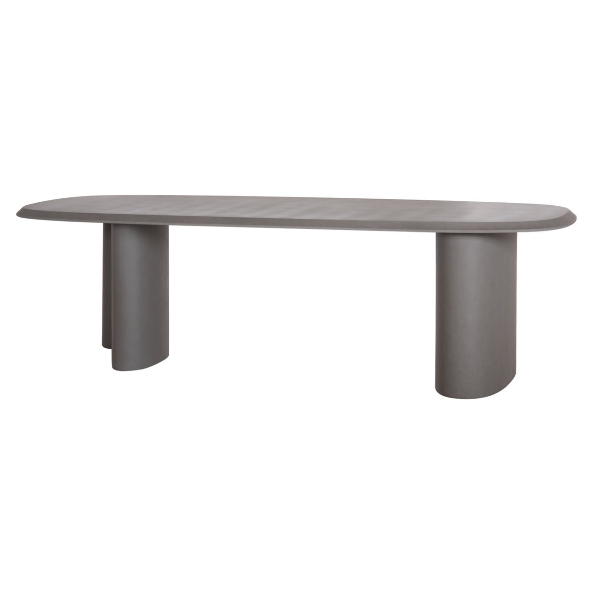 Dining Table Oval Glen Hm6598.01 Fiber Cement In Grey 260x95x75hcm