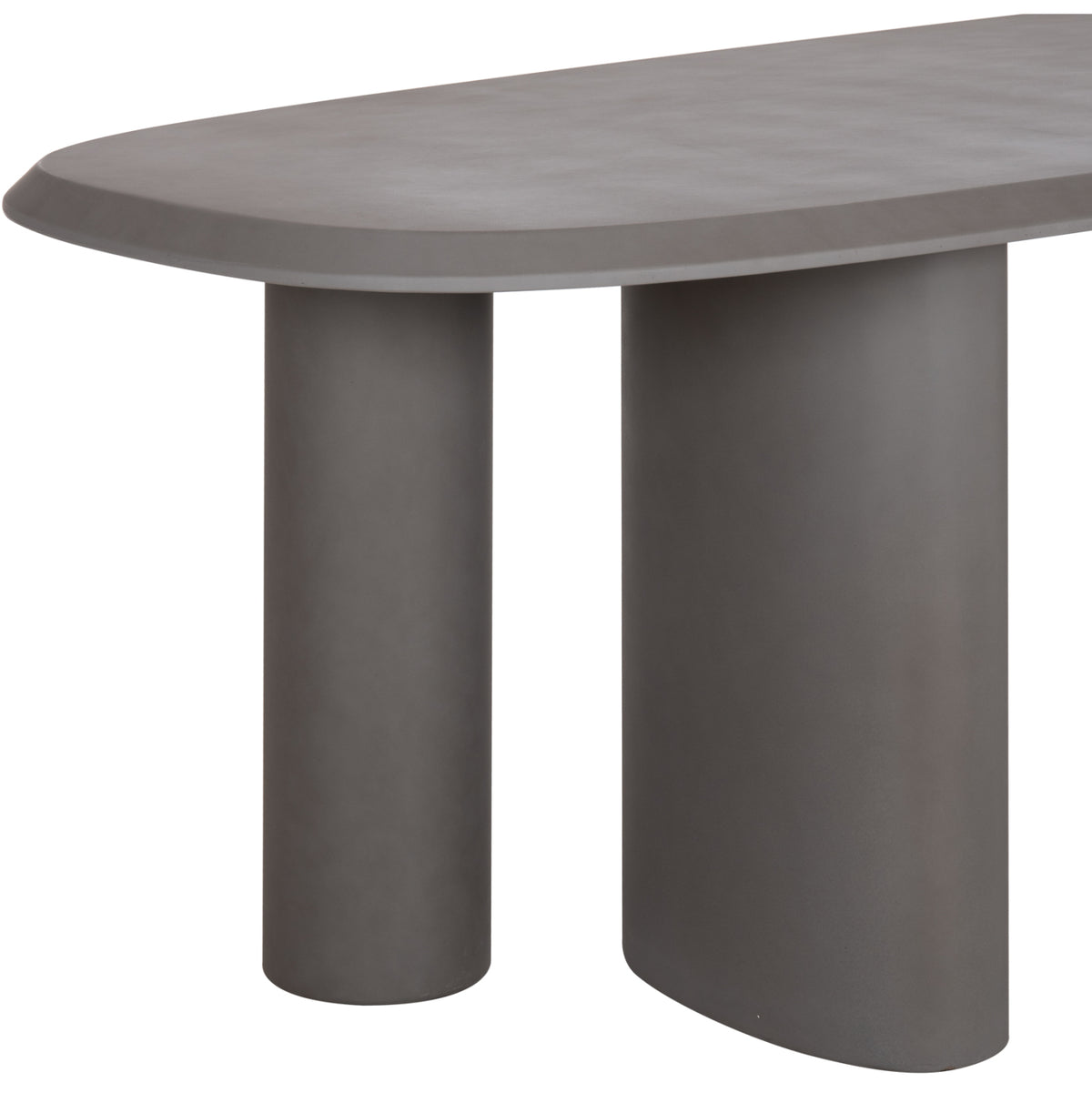 Dining Table Oval Glen Hm6598.01 Fiber Cement In Grey 260x95x75hcm