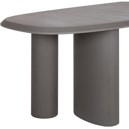 Dining Table Oval Glen Hm6598.01 Fiber Cement In Grey 260x95x75hcm