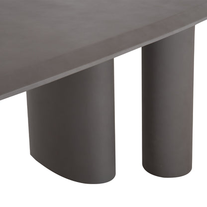 Dining Table Oval Glen Hm6598.01 Fiber Cement In Grey 260x95x75hcm