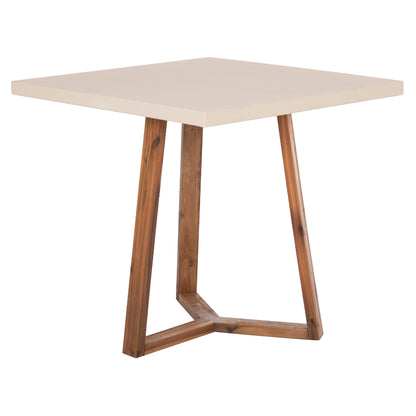 Dining Table Square Privo Hm6602.02 Beige Fiber Cement--acacia Wood 80x80x76hcm.