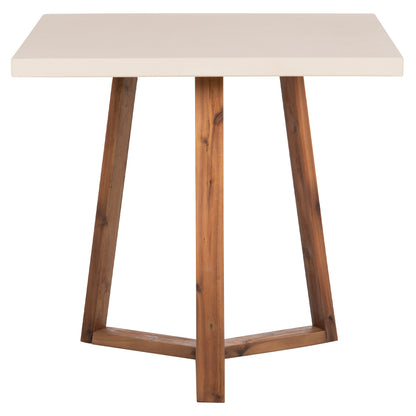 Dining Table Square Privo Hm6602.02 Beige Fiber Cement--acacia Wood 80x80x76hcm.