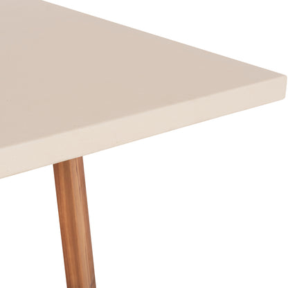 Dining Table Square Privo Hm6602.02 Beige Fiber Cement--acacia Wood 80x80x76hcm.