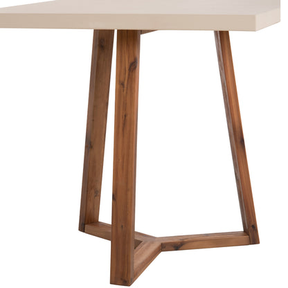 Dining Table Square Privo Hm6602.02 Beige Fiber Cement--acacia Wood 80x80x76hcm.