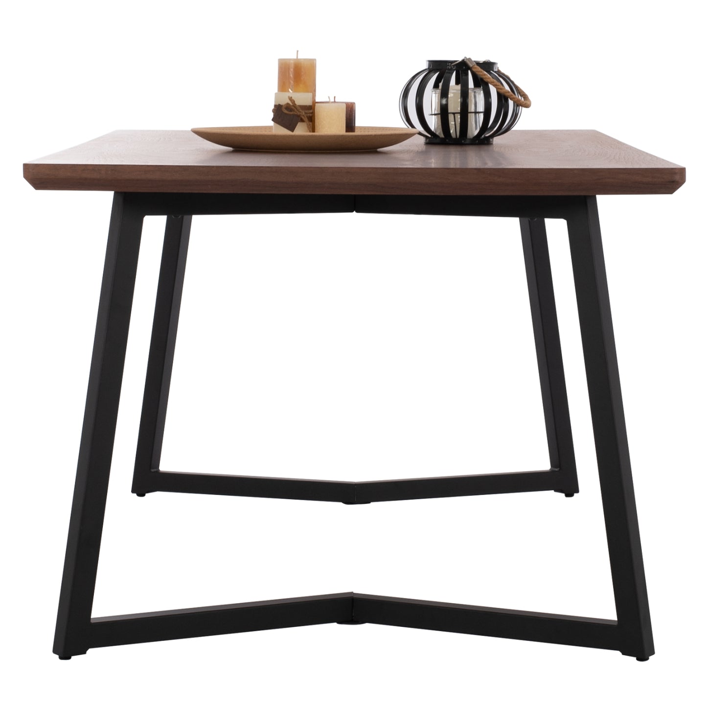 Dining Table Jay Hm9304.02 Mdf Top Walnut Veneer Metal Legs 200x100x75h