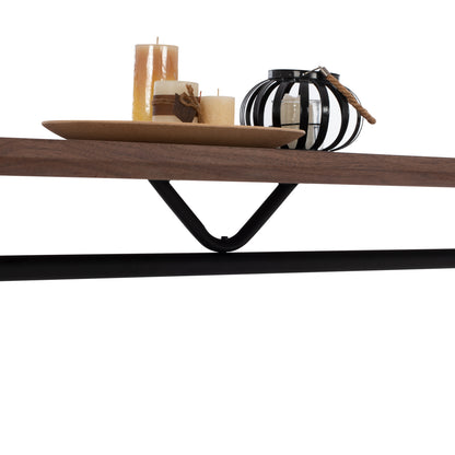 Dining Table Mandy Hm9303.02 Mdf Top With Walnut Wood Veneer Metal Legs 220x90x75h