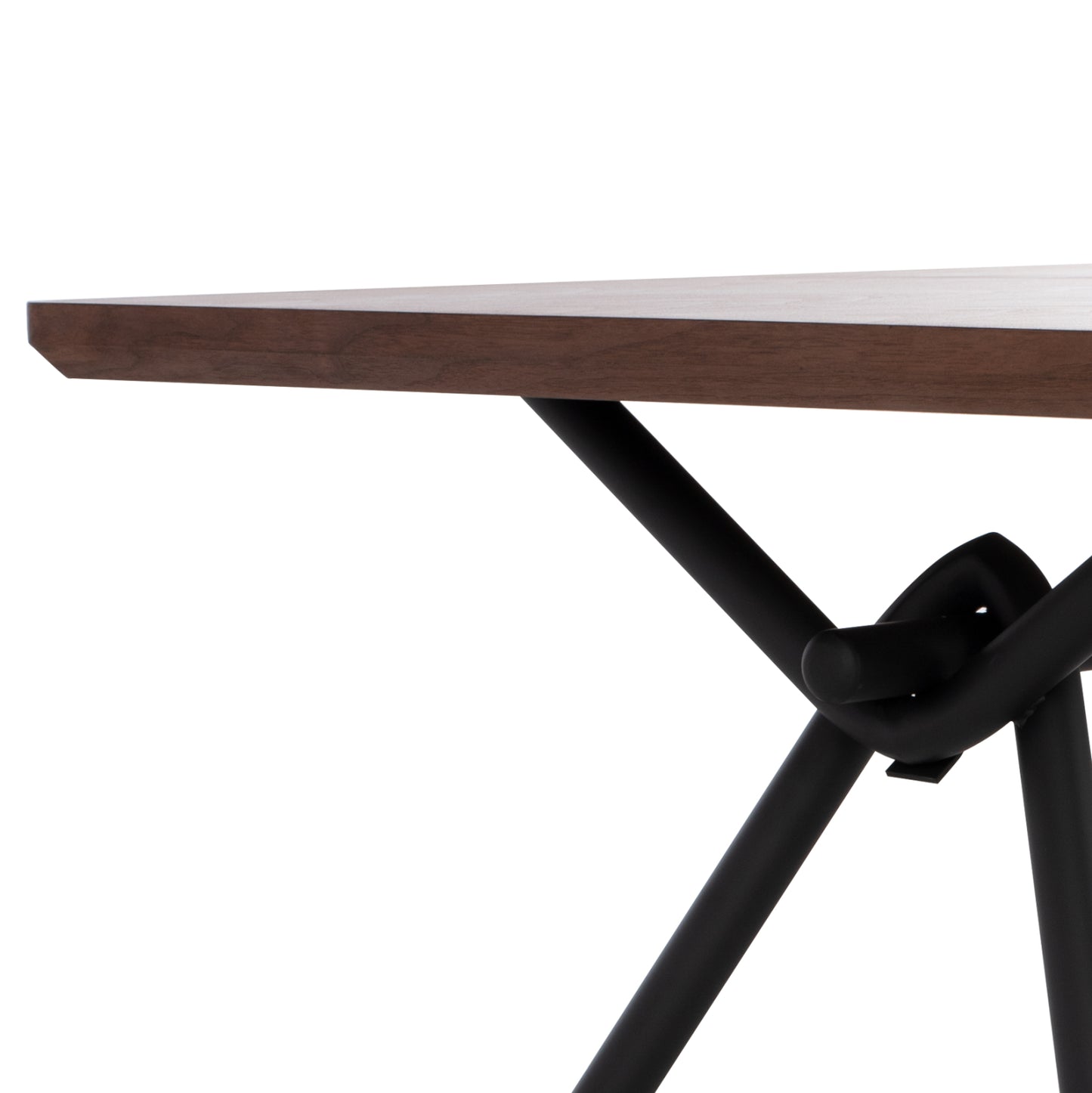 Dining Table Mandy Hm9303.02 Mdf Top With Walnut Wood Veneer Metal Legs 220x90x75h