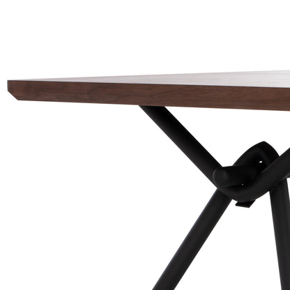 Dining Table Mandy Hm9303.02 Mdf Top With Walnut Wood Veneer Metal Legs 220x90x75h