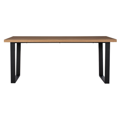 Dining Table Astoria Hm9012 Mdf Top With Oak Wood Veneer Metal Legs Rustic Style 180x90x75h