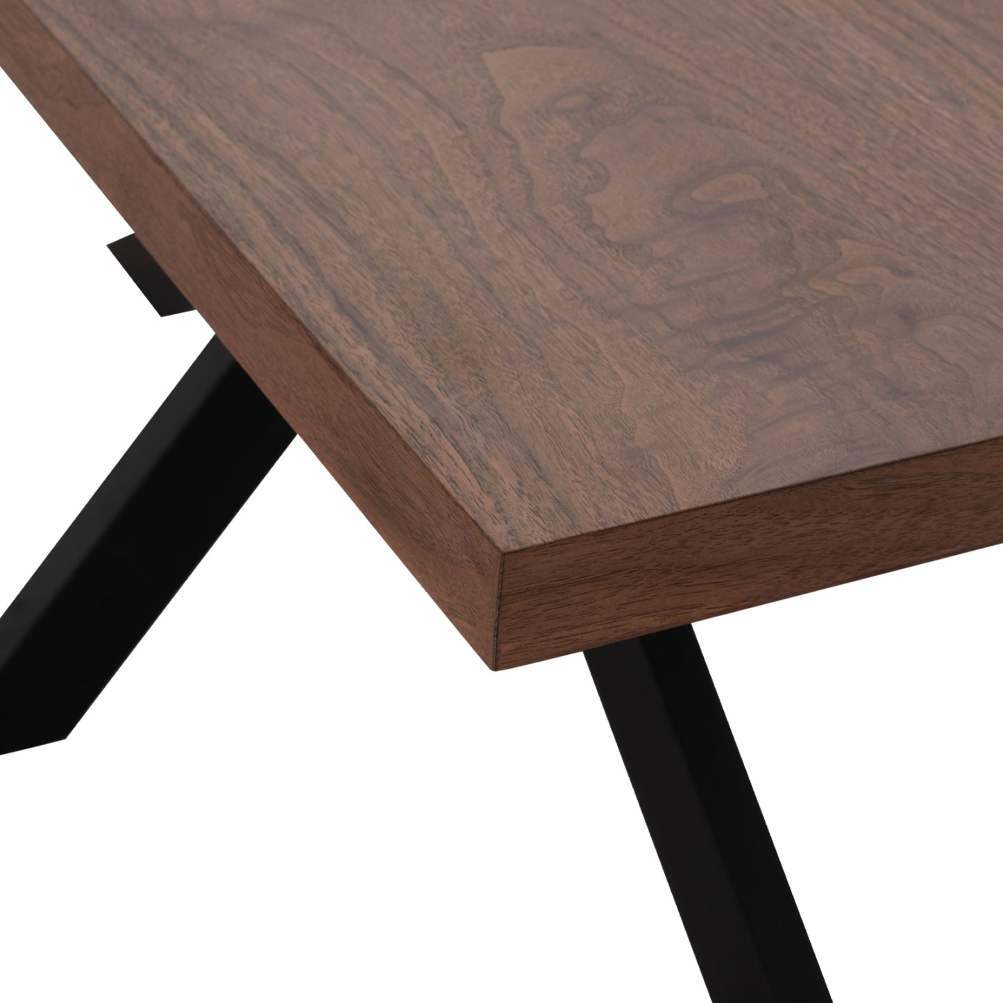 Dining Table Sari Hm9311.02 Mdf Top With Walnut Wood Veneer Rustic Style 180x90x75hεκ.