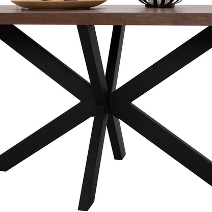 Dining Table Sari Hm9311.02 Mdf Top With Walnut Wood Veneer Rustic Style 180x90x75hεκ.