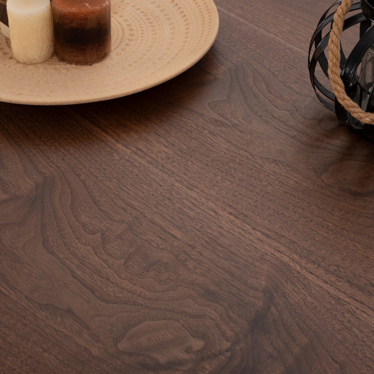 Dining Table Sari Hm9311.02 Mdf Top With Walnut Wood Veneer Rustic Style 180x90x75hεκ.