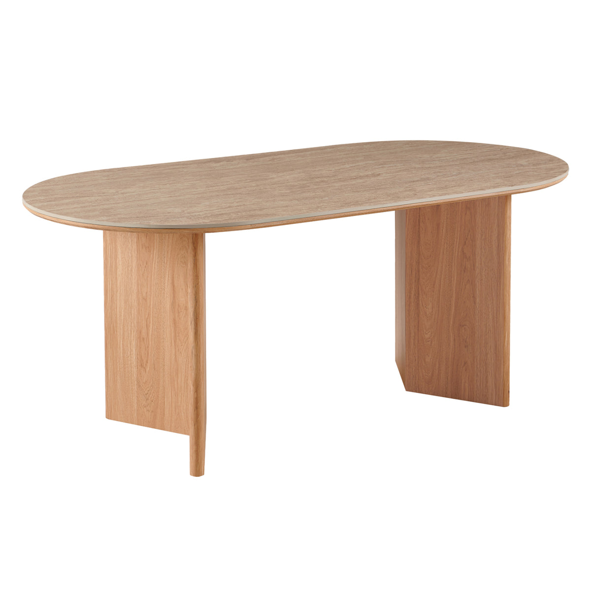 Dining Table Oval Metil Hm18467.05 Sintered Stone Top--mdf Legs 180x90x75hcm.