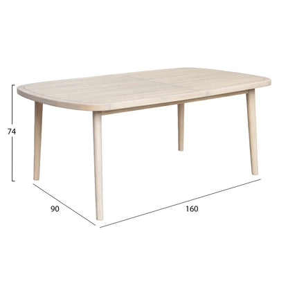 Dining Table Oval Debbie Hm6526 Acacia Wood In Natural Wood 160x90x74hcm.