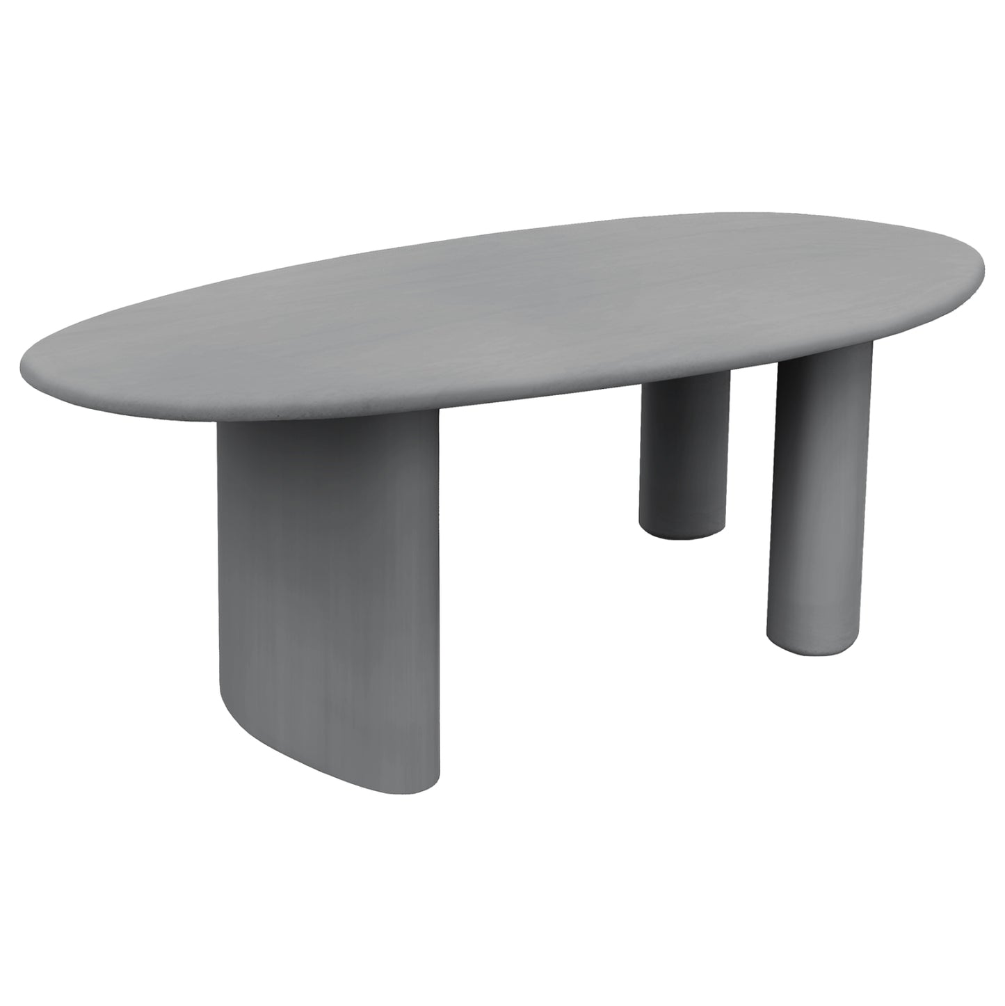 Dining Table Oval Volpe Hm6599.01 Fiber Cement In Grey 240x100x75hcm