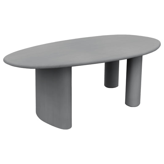 Dining Table Oval Volpe Hm6599.01 Fiber Cement In Grey 240x100x75hcm