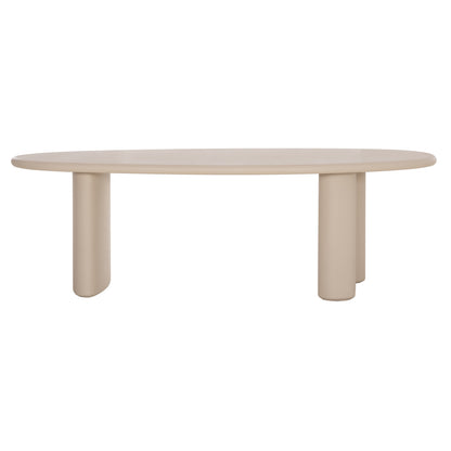Dining Table Oval Volpe Hm6599.02 Fiber Cement In Beige 240x106x75hcm