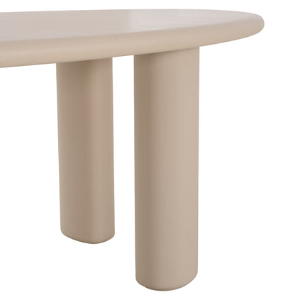 Dining Table Oval Volpe Hm6599.02 Fiber Cement In Beige 240x106x75hcm