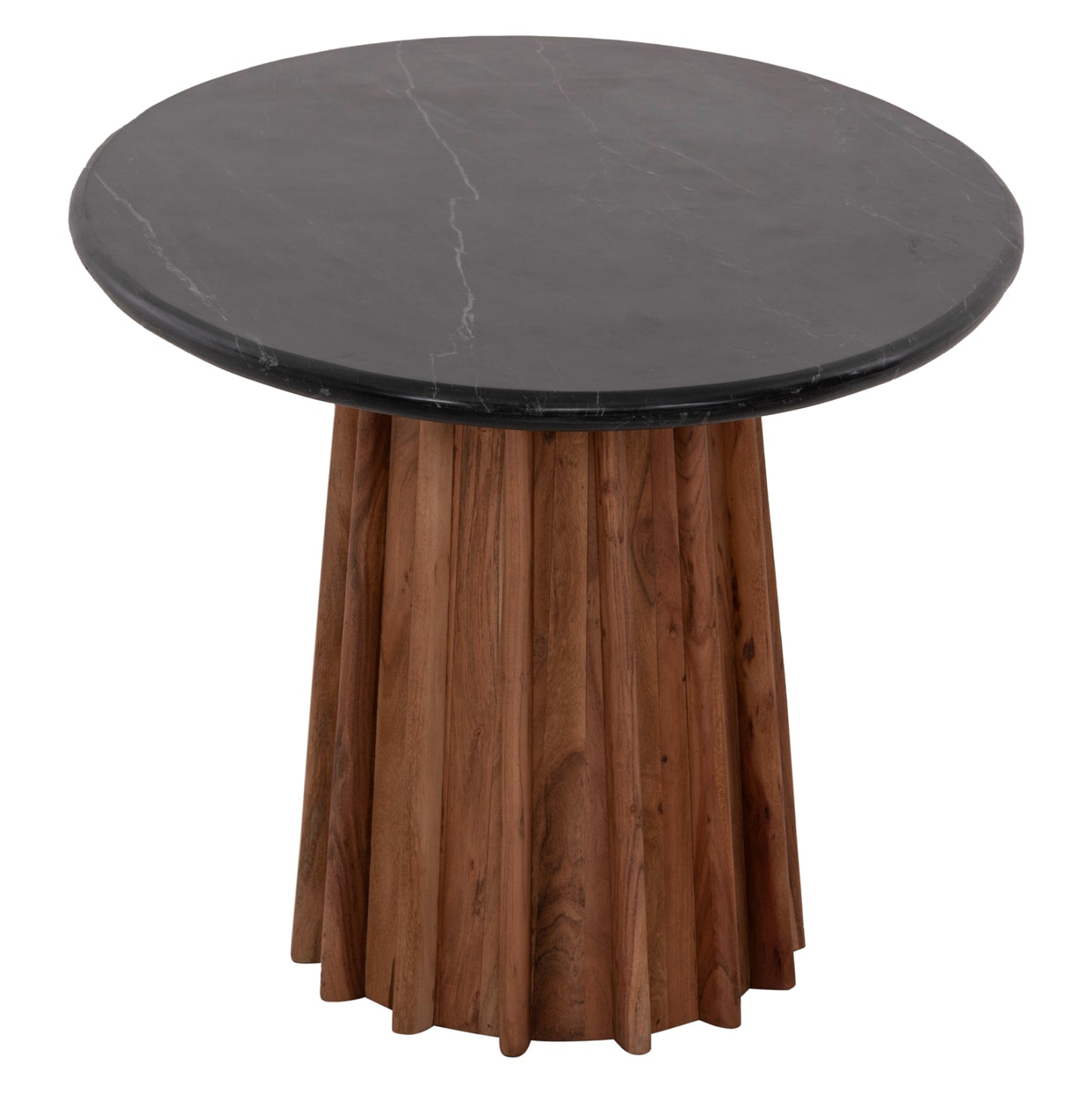 Dining Table Oval Draxx Hm9689 Solid Acacia Wood-black Marble Top 200x100x76hcm.