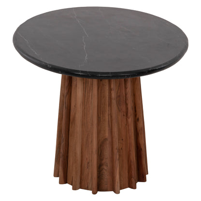 Dining Table Oval Draxx Hm9689 Solid Acacia Wood-black Marble Top 200x100x76hcm.