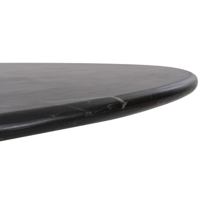 Dining Table Oval Draxx Hm9689 Solid Acacia Wood-black Marble Top 200x100x76hcm.