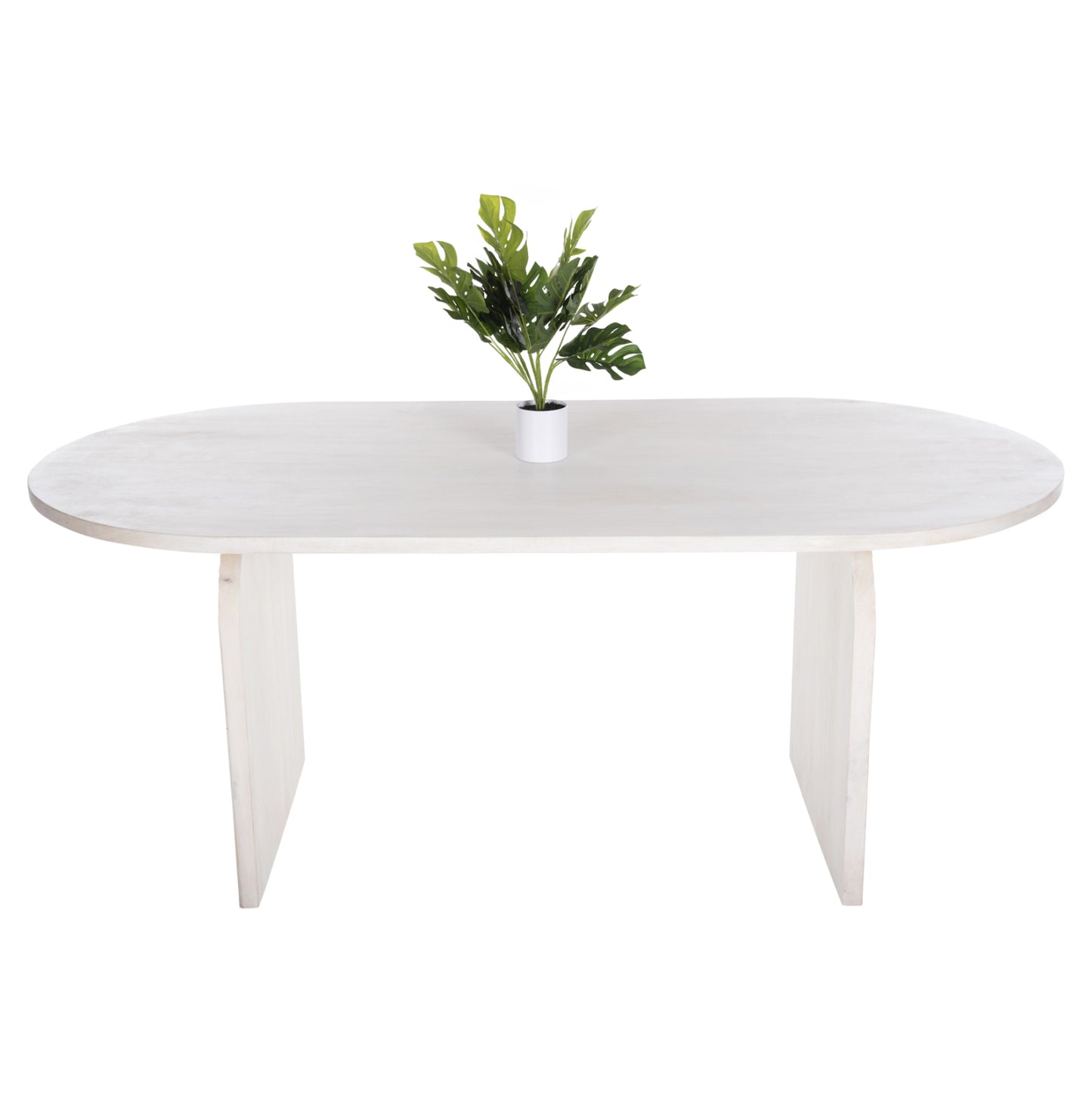 Dining Table Oval Honky Hm9690 Solid Mango Wood In White 180,5x90,5x76hcm.