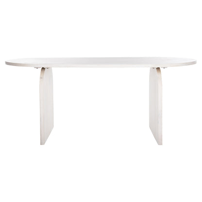 Dining Table Oval Honky Hm9690 Solid Mango Wood In White 180,5x90,5x76hcm.
