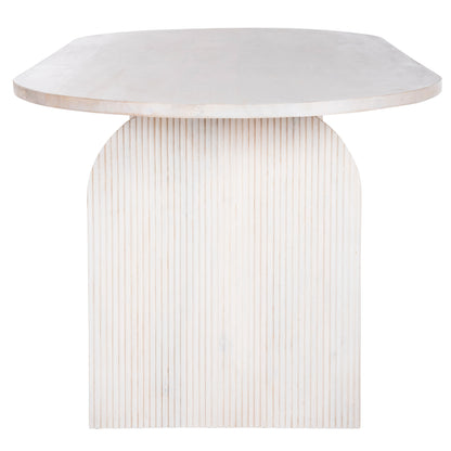 Dining Table Oval Honky Hm9690 Solid Mango Wood In White 180,5x90,5x76hcm.