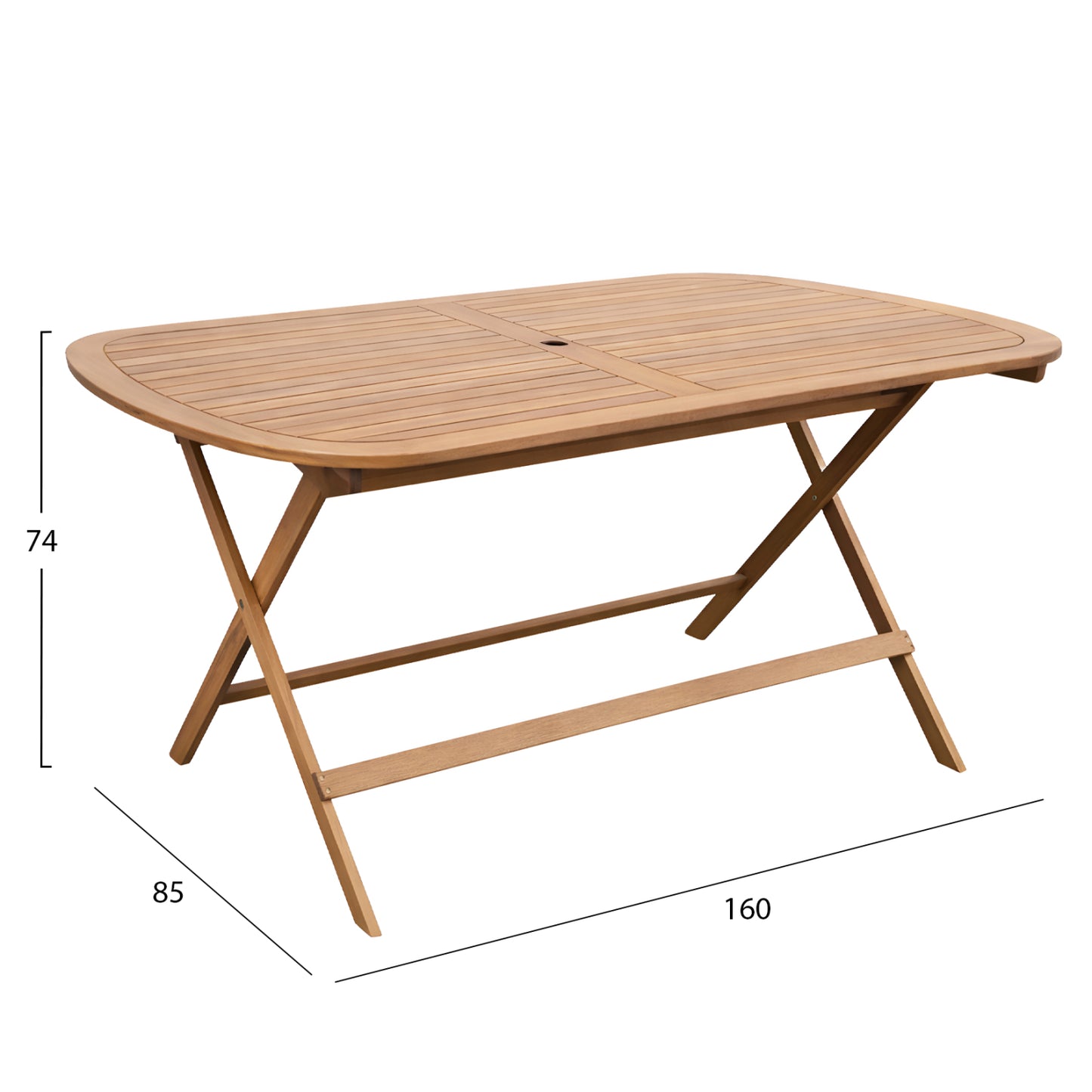 Dining Table Oval Foldable Filly Hm6541 Acacia Wood In Natural Wood 160x85x74hcm.