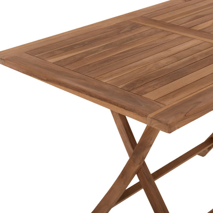 Outdoor Dining Table Kendall Hm9542 Foldable-teak In Natural Color 120x80x75hcm.