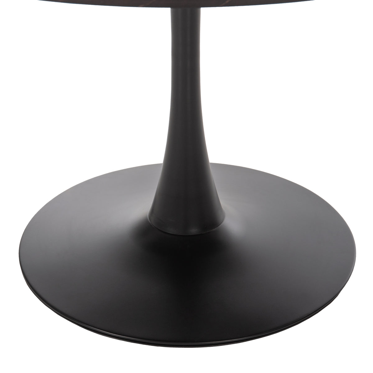 Round Dining Table Rollo Hm9422.02 Melamine In Black Marble Metal Leg Φ120x74hcm.