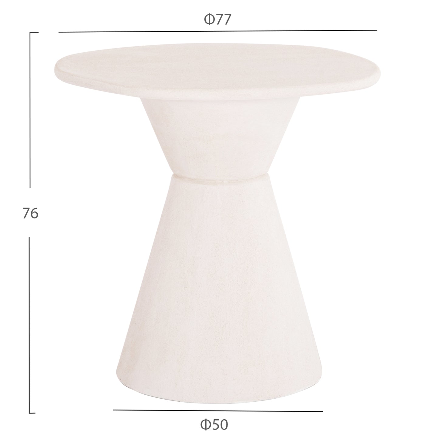 Dining Table Round Series Santorini Hm18055 Mdf In Off-white Color Φ77x76hcm.