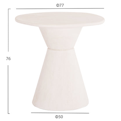 Dining Table Round Series Santorini Hm18055 Mdf In Off-white Color Φ77x76hcm.