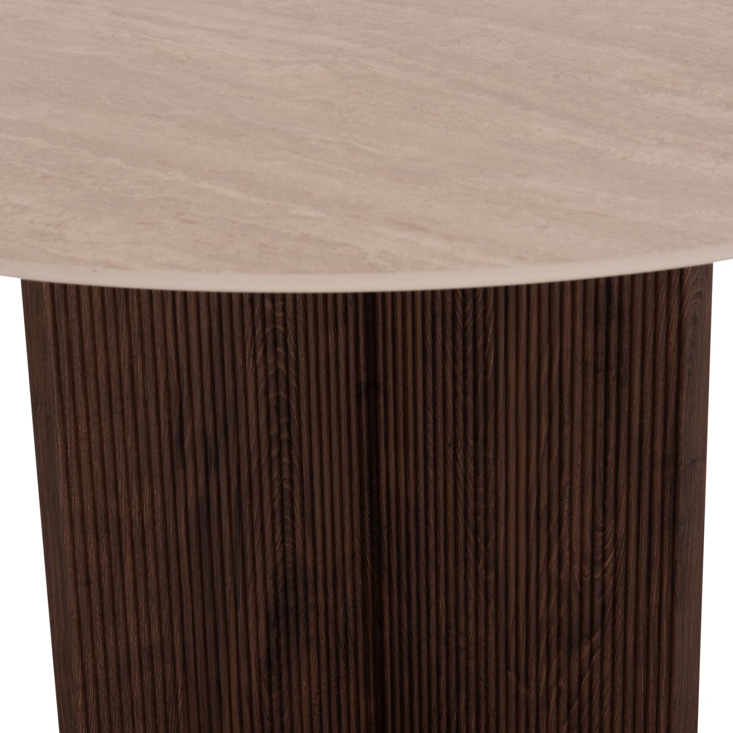 Dining Table Round Sky Hm18331 Ceramic Top In Travertine Stone Look Φ120x76hcm.
