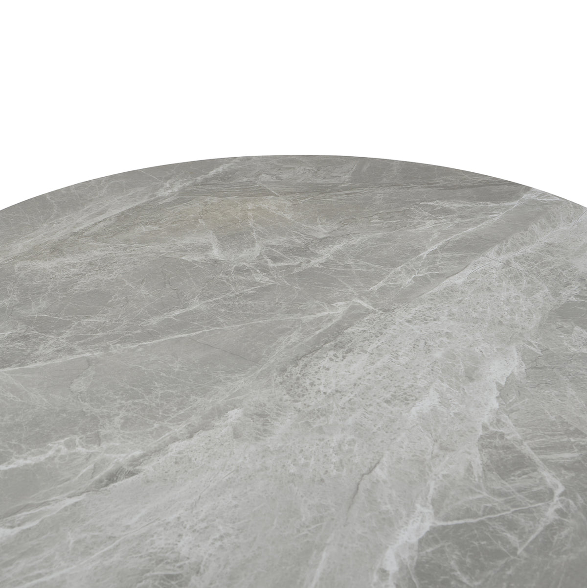 Dining Table Round Eragon Hm18460.03 Sintered Stone Top In Grey Marble Color Φ120x75hcm