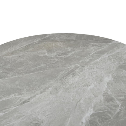 Dining Table Round Eragon Hm18460.03 Sintered Stone Top In Grey Marble Color Φ120x75hcm
