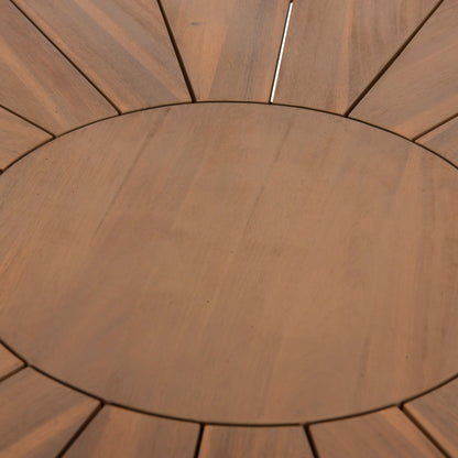 Dining Table Round CortΕΝ Hm6443 Acacia Wood In Natural Color Φ140x76hcm.