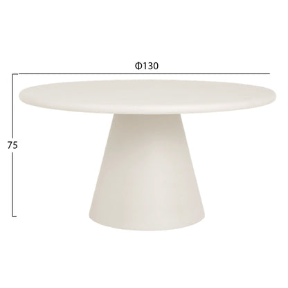 Round Dining Table Raiko Hm6573.02 Beige Fiber Cement Φ130x75hcm