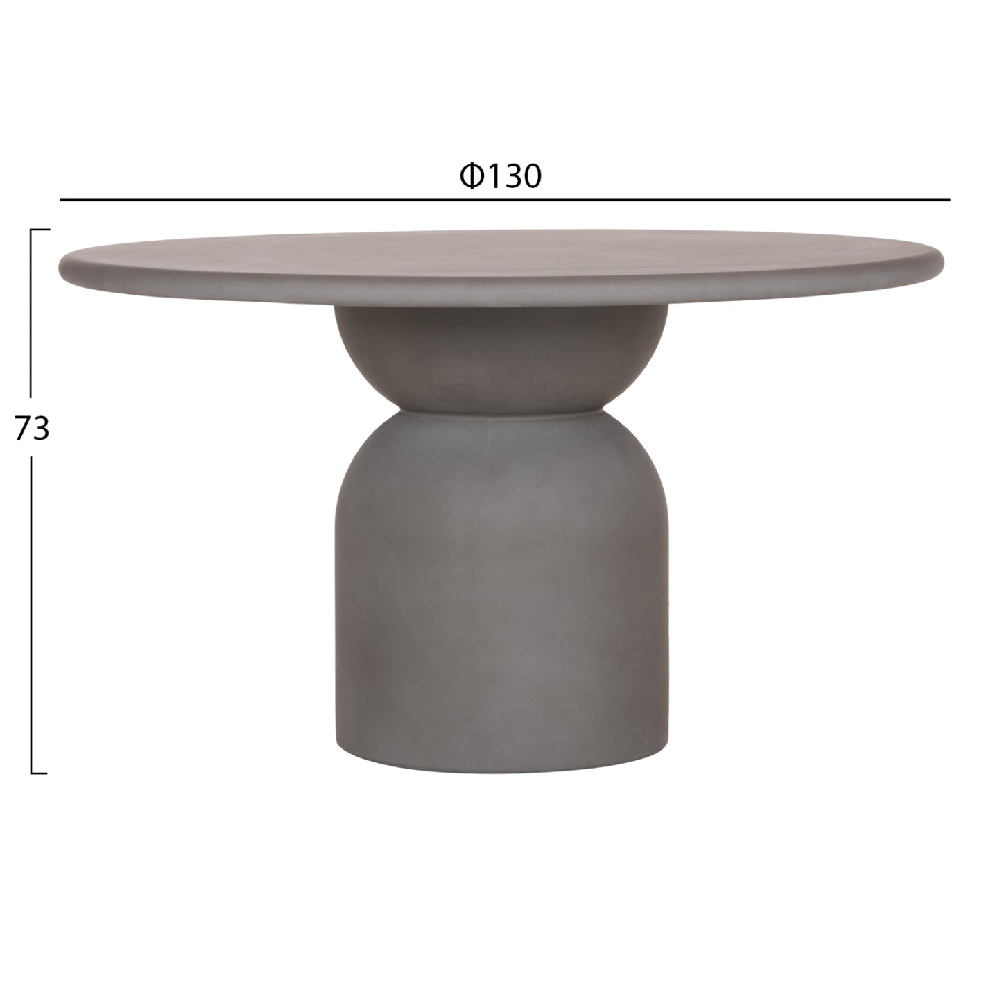Round Dining Table Kazvin Hm6582.01 Grey Fiber Cement Φ130x73hcm.
