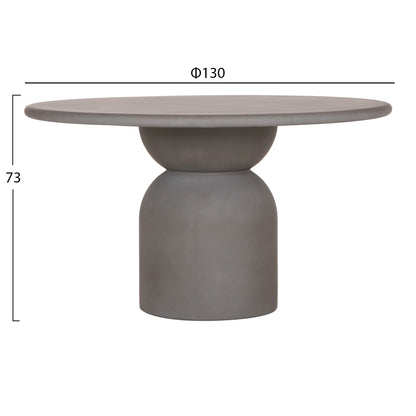 Round Dining Table Kazvin Hm6582.01 Grey Fiber Cement Φ130x73hcm.