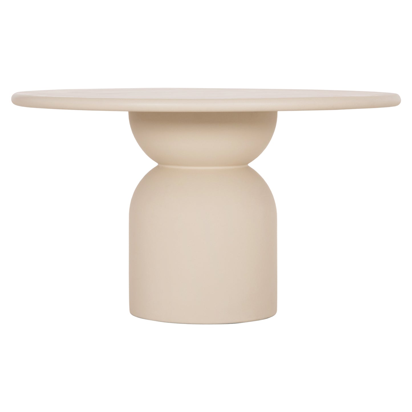 Round Dining Table Kazvin Hm6582.02 Beige Fiber Cement Φ130x75hcm.