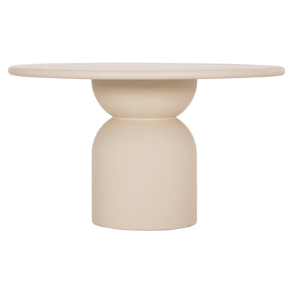 Round Dining Table Kazvin Hm6582.02 Beige Fiber Cement Φ130x75hcm.