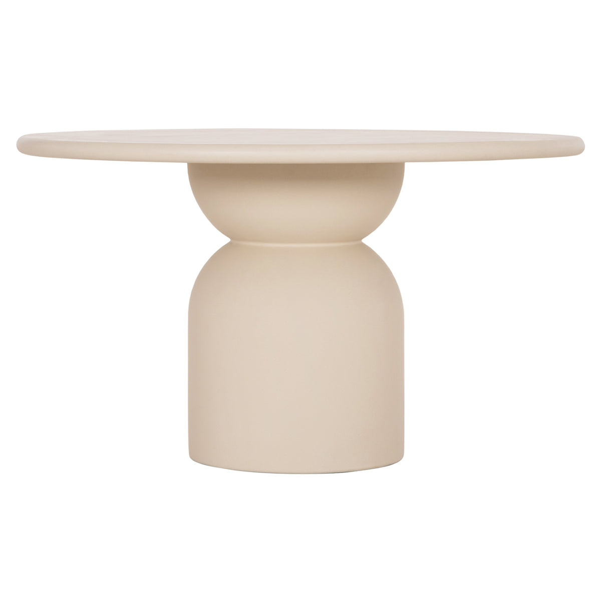 Round Dining Table Kazvin Hm6582.02 Beige Fiber Cement Φ130x75hcm.