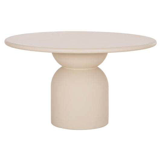 Round Dining Table Kazvin Hm6582.02 Beige Fiber Cement Φ130x75hcm.