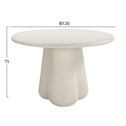 Round Dining Table Nayu Hm6583.02 Beige Fiber Cement Φ120x75hcm.
