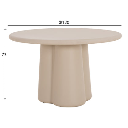 Round Dining Table Nayu Hm6583.02 Beige Fiber Cement Φ120x73hcm.