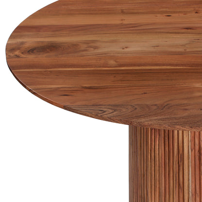 Dining Table Round Groot Hm9684 Solid Acacia Wood In Natural D120x79hcm.